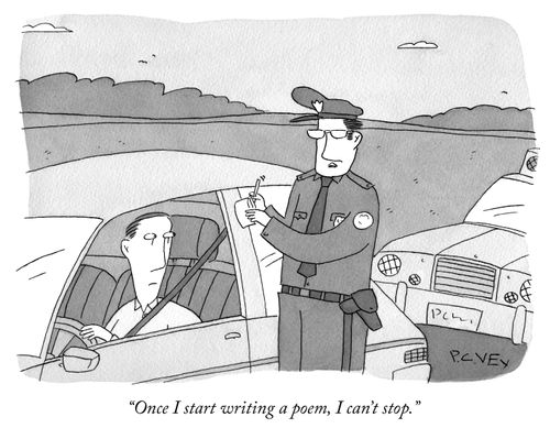 "Once I start writing a poem, I can't stop."