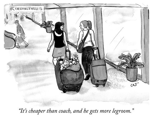 "It's cheaper than coach, and he gets more legroom."