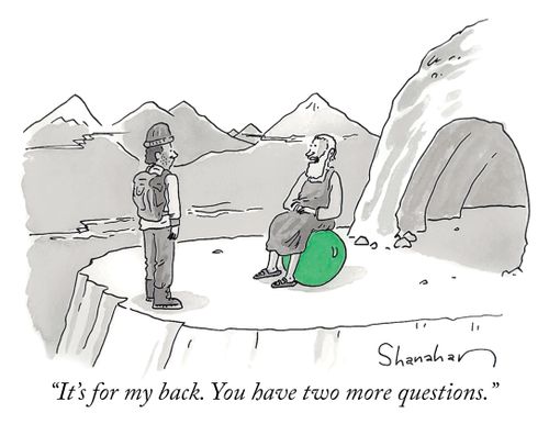 "It's for my back. You have two more questions."