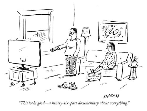 "This looks good—a ninety-six-part documentary about everything."