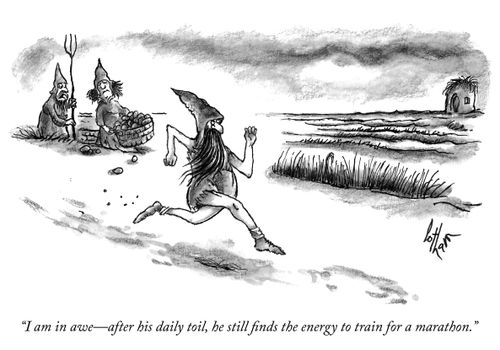 "I am in awe - after his daily toil, he still finds the energy to train for a marathon."