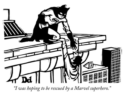 "I was hoping to be rescued by a Marvel superhero."