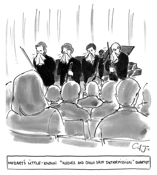 Mozart's little-known "Kleenex and Cough Drop Intermission" quartet.