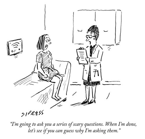 "I'm going to ask you a series of scary questions. When I'm done, let's see if you can guess why I'm asking them."