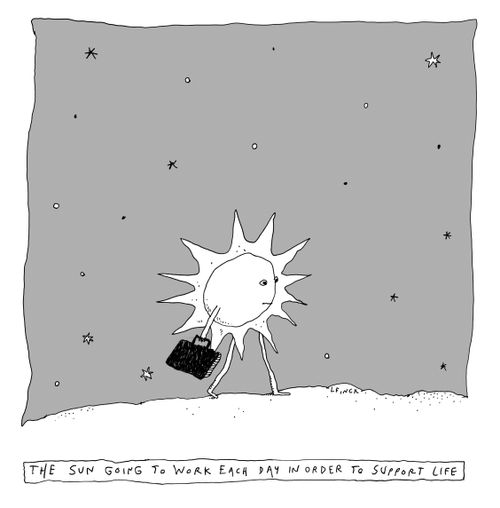 The sun going to work each day in order to support life.