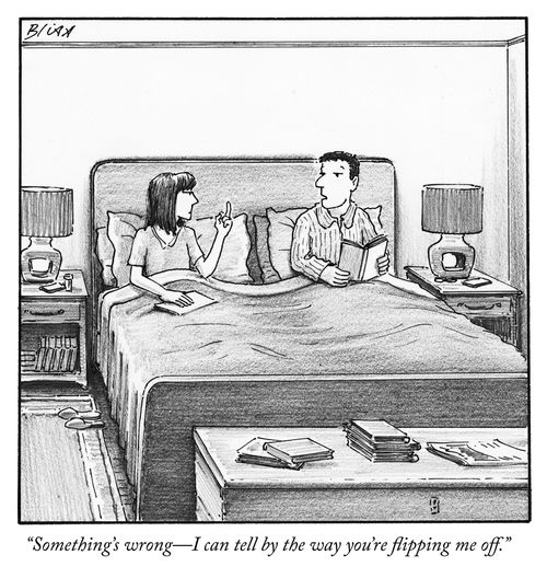 "Something's wrong - I can tell by the way you're flipping me off."