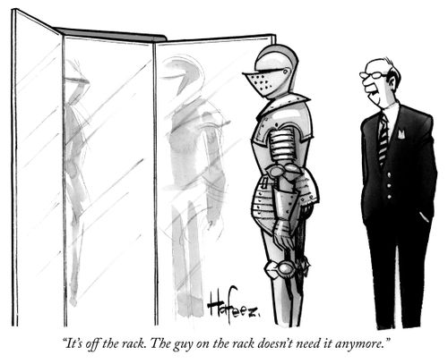 "It's off the rack. The guy on the rack doesn't need it anymore."