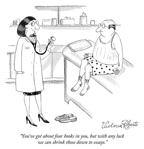 "You've got about four books in you, but with any luck we can shrink those down to essays."