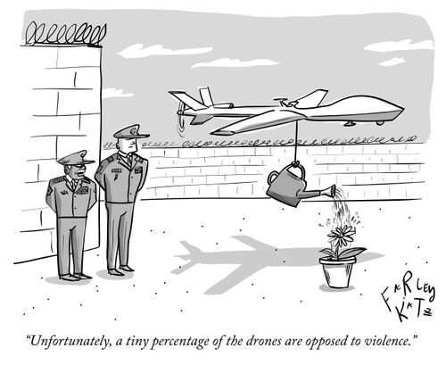 "Unfortunately, a tiny percentage of the drones are opposed to violence."