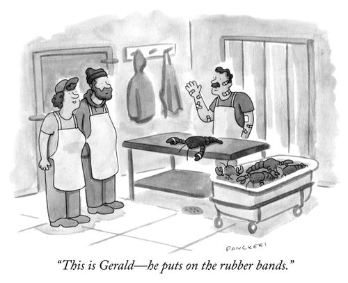 "This is Gerald - he puts on the rubber bands."