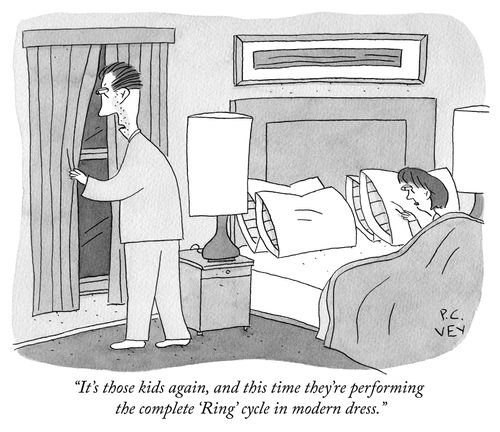 "It's those kids again, and this time they're performing the complete 'Ring' cycle in modern dress."