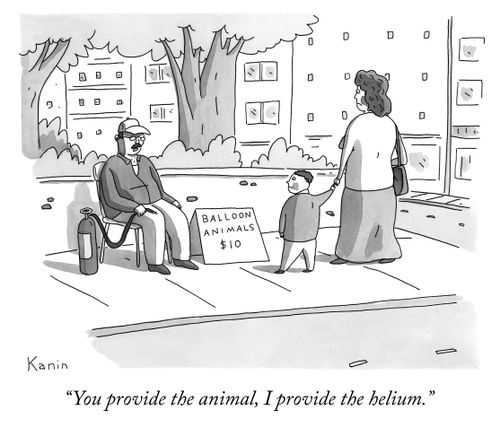 "You provide the animal, I provide the helium."