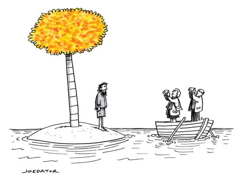 Fall on a desert island