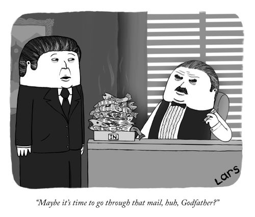 "Maybe it's time to go through that mail, huh, Godfather?"
