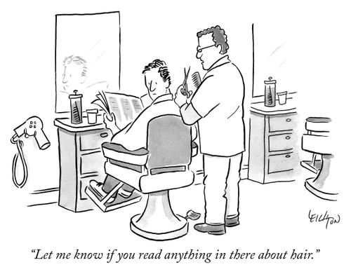 "Let me know if you read anything in there about hair."