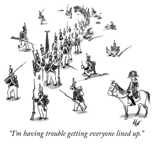 "I'm having trouble getting everyone lined up."