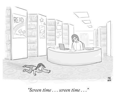 "Screen time... screen time..."