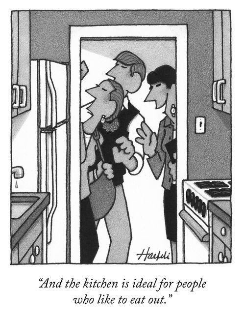 "And the kitchen is ideal for people who like to eat out."