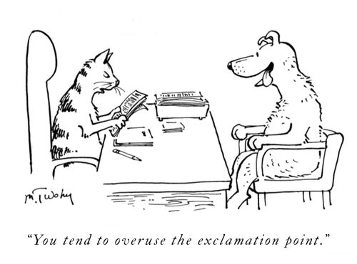 "You tend to overuse the exclamation point."