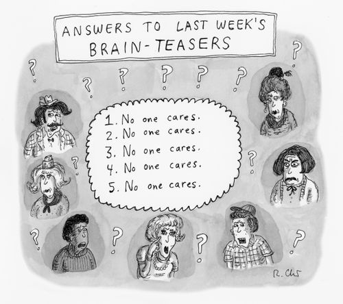 Answers to last week's brain-teasers