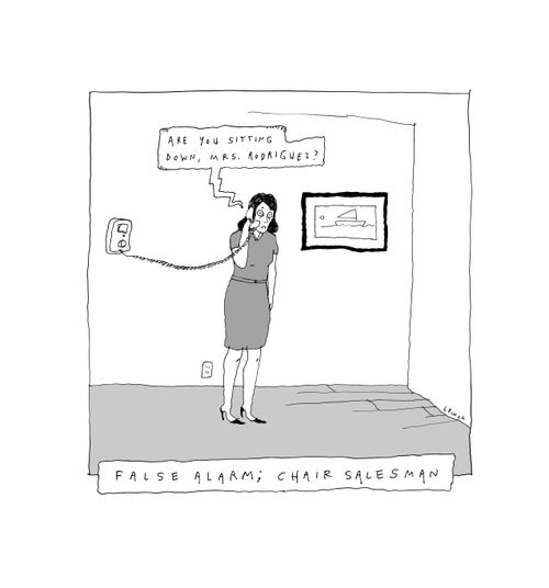 False alarm; chair salesman