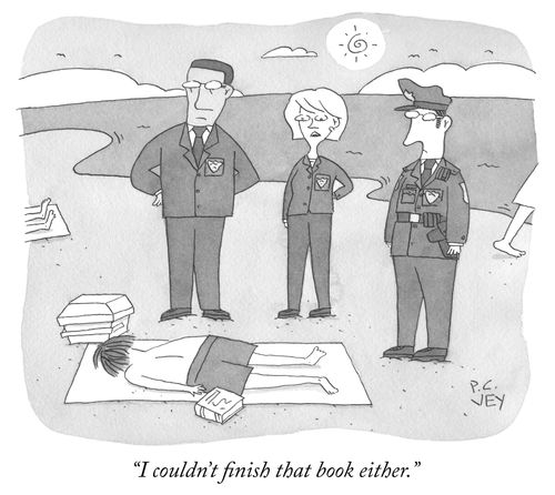 "I couldn't finish that book either."