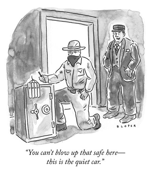 "You can't blow up that safe here - this is the quiet car."