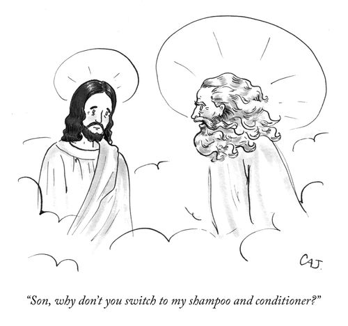 "Son, why don't you switch to my shampoo and conditioner?"