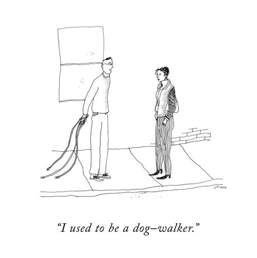 "I used to be a dog-walker."