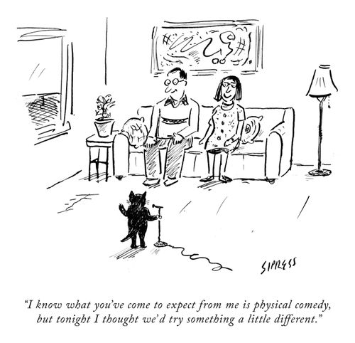 "I now what you've come to expect from me is physical comedy, but tonight I thought we'd try something a little different."
