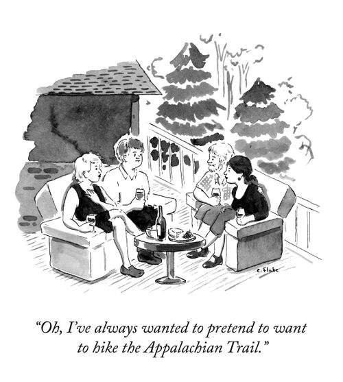 "Oh, I've always wanted to pretend to want to hike the Appalachian Trail."