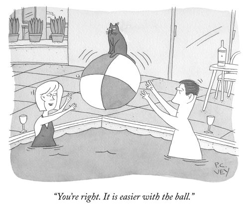 "You're right. It is easier with the ball."