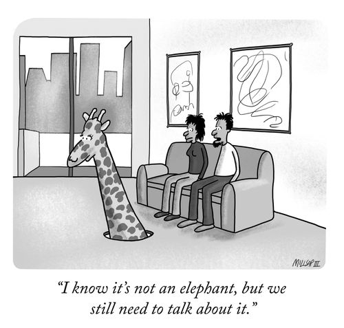 "I know it's not an elephant, but we still need to talk about it."