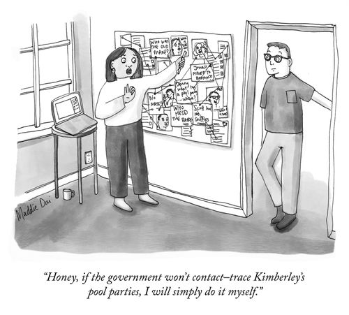 Honey, if the government won't contact-trace Kimberley's pool parties, I will simply do it myself."
