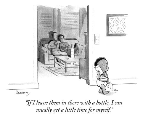 "If I leave them in there with a bottle, I can usually get a little time for myself."