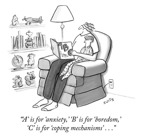 "'A' is for 'anxiety,' 'B' is for 'boredom,' 'C' is for 'coping mechanisms'..."