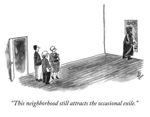 "This neighborhood still attracts the occasional exile."
