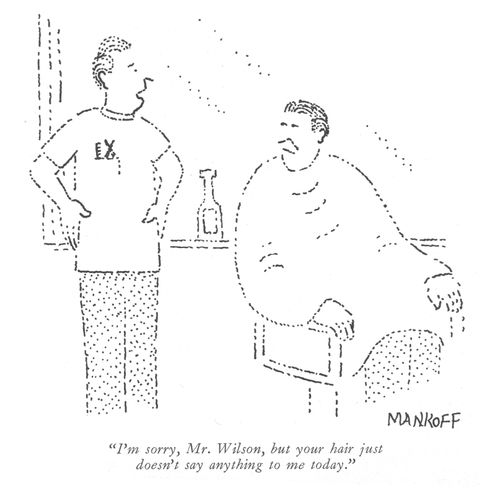 "I'm sorry, Mr. Wilson, but your hair just doesn't say anything to me today."