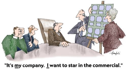 "It's my company. I want to star in the commercial."
