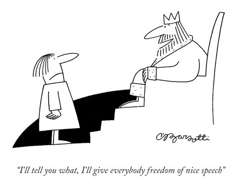 "I'll give everybody freedom of nice speech."
