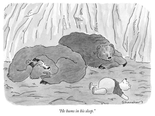 "He hums in his sleep."
