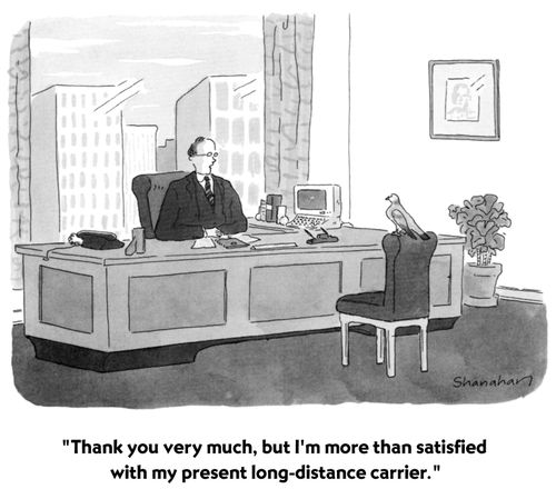 "Thank you very much, but I'm more than satisfied with my present long-distance carrier."