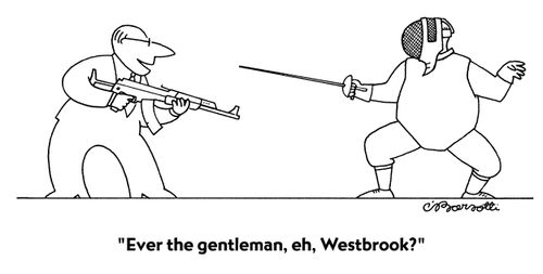 "Ever the gentleman, eh, Westbrook?"
