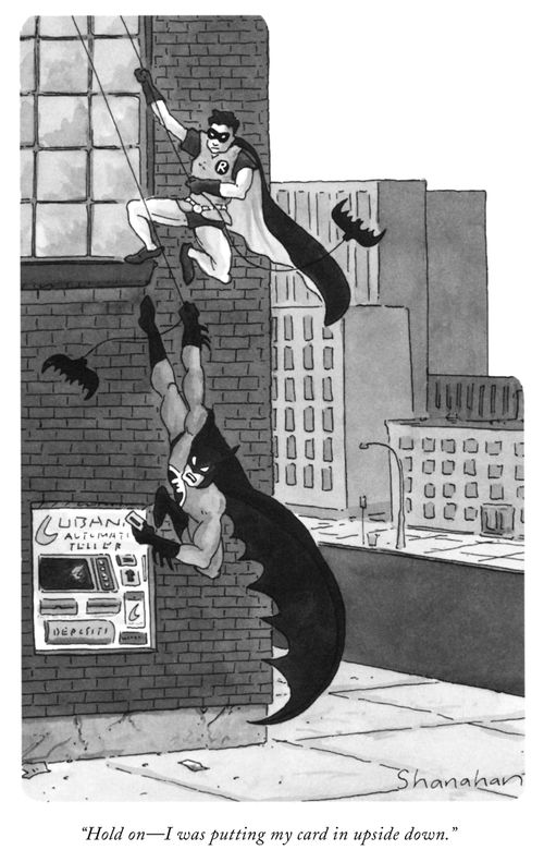 "Hold on – I was putting my card in upside down."