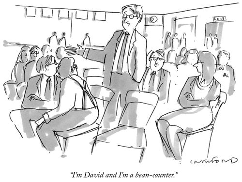 "I'm David and I'm a bean-counter."