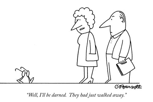 "Well, I'll be darned. They had just walked away."