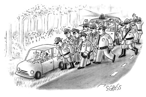 Clown car full of policemen