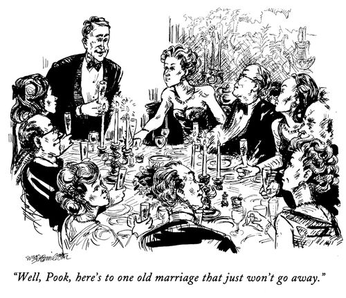 "Well, Pook, here's to one old marriage that just won't go away."