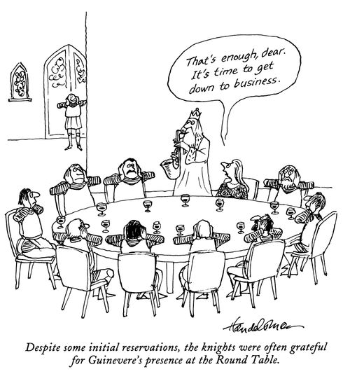 Despite some initial reservations, the knights were often grateful for Guinevere's presence at the Round Table.