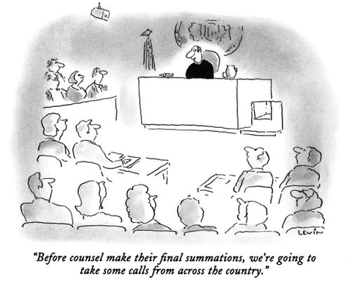 "Before counsel make their final summations, we're going to take some calls from across the country."